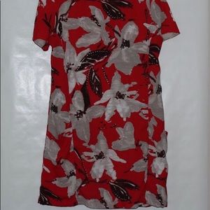 Red dress with flowers